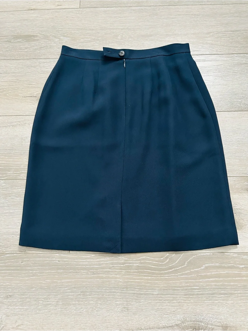 Petite Sophisticate Navy Tailored Pencil Skirt
